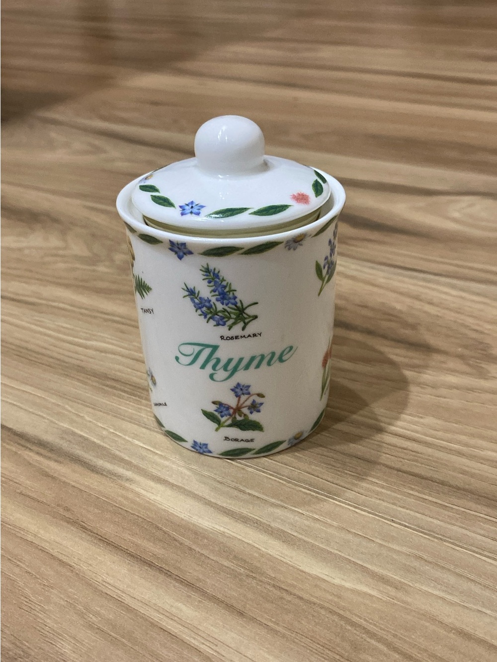 Kent Pottery Herb Canister - Thyme Floral Ceramic Jar